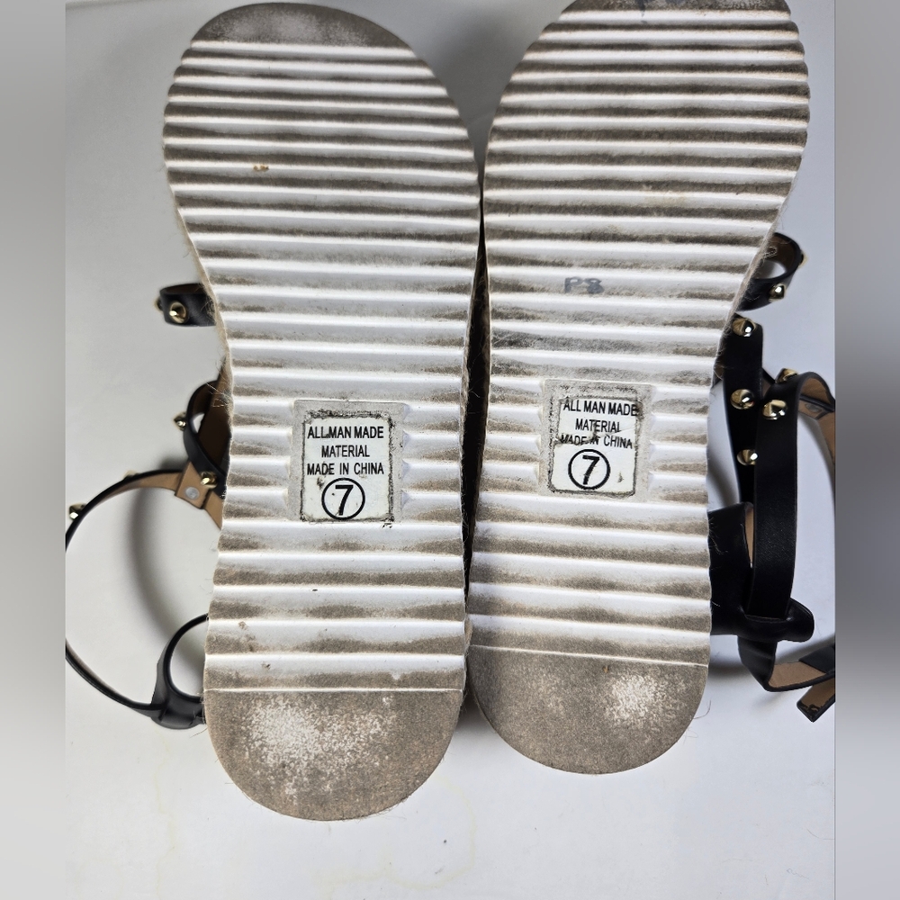 Soda Somehow Open Toe Espadrille Wrap Adjustable Size 7 Woven Platform Sandals - Picture 7 of 7